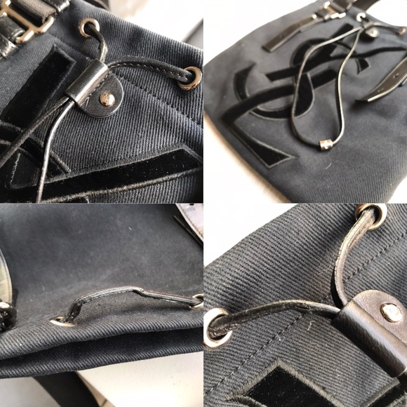 YSL Yves Saint Laurent Vintage Iconic Black Canvas Tote - Picture 7 of 7